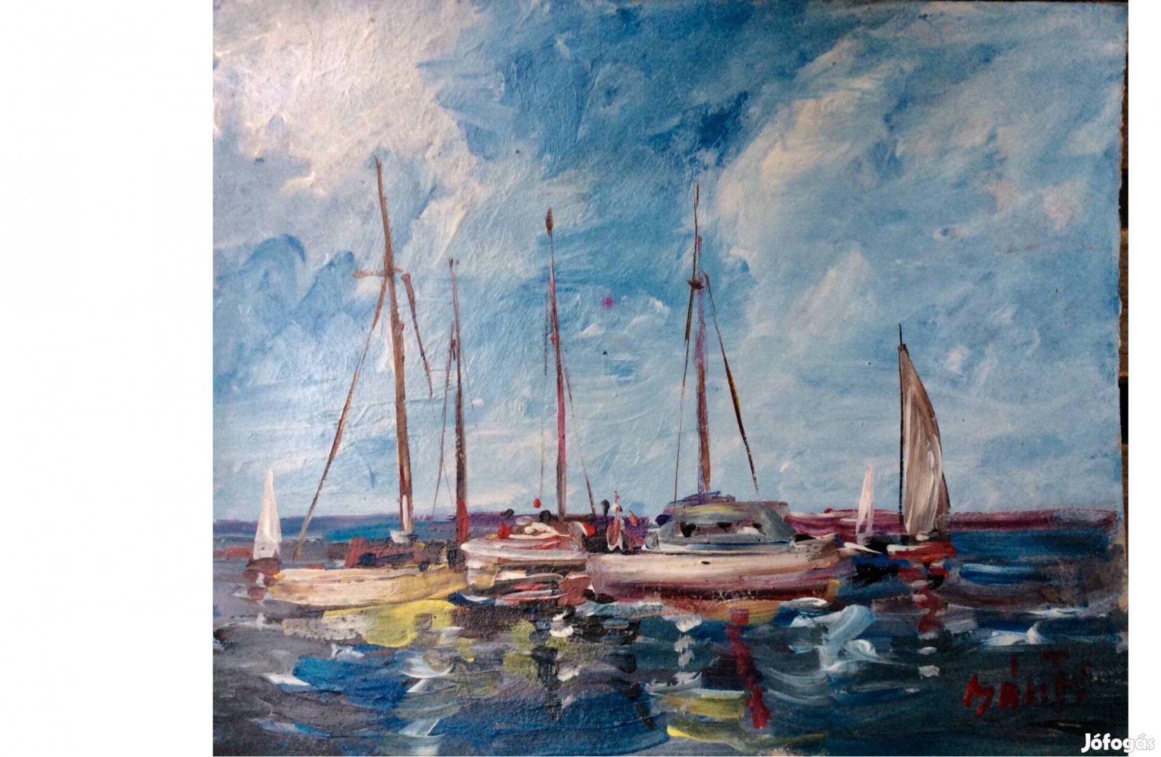 Balatoni vitorlasok - festmény
