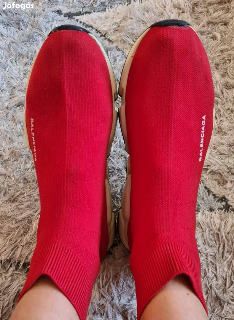 Balenciaga piros női zoknicipő 39-es 