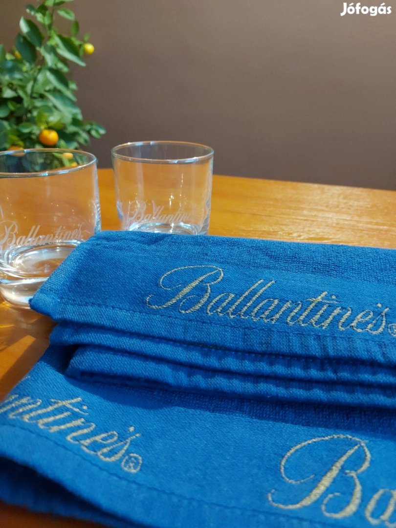 Ballantines pohár és törölköző