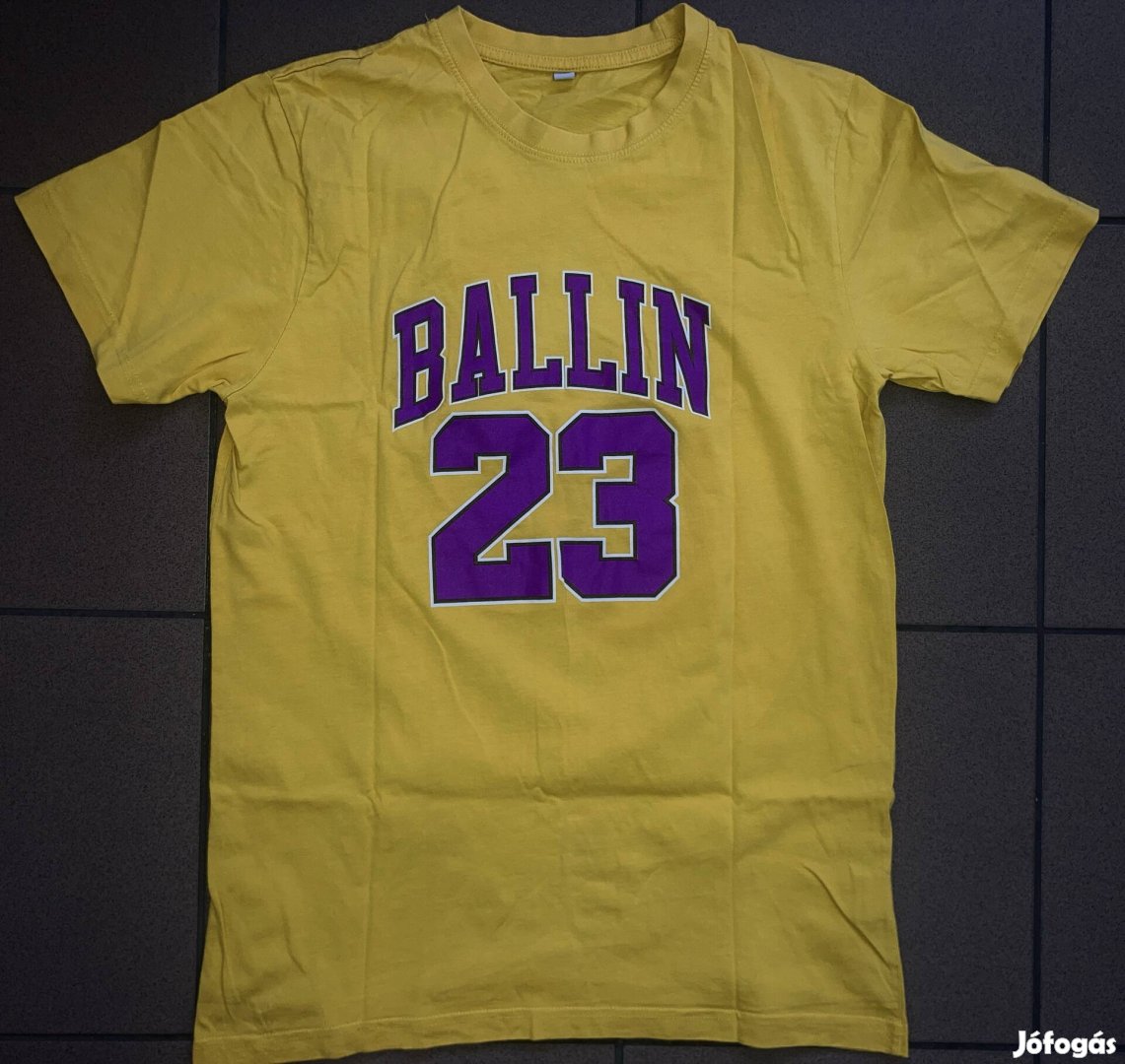 Ballin 23 Mister Tee (Lakers színű) M-L hip hop pamut póló 