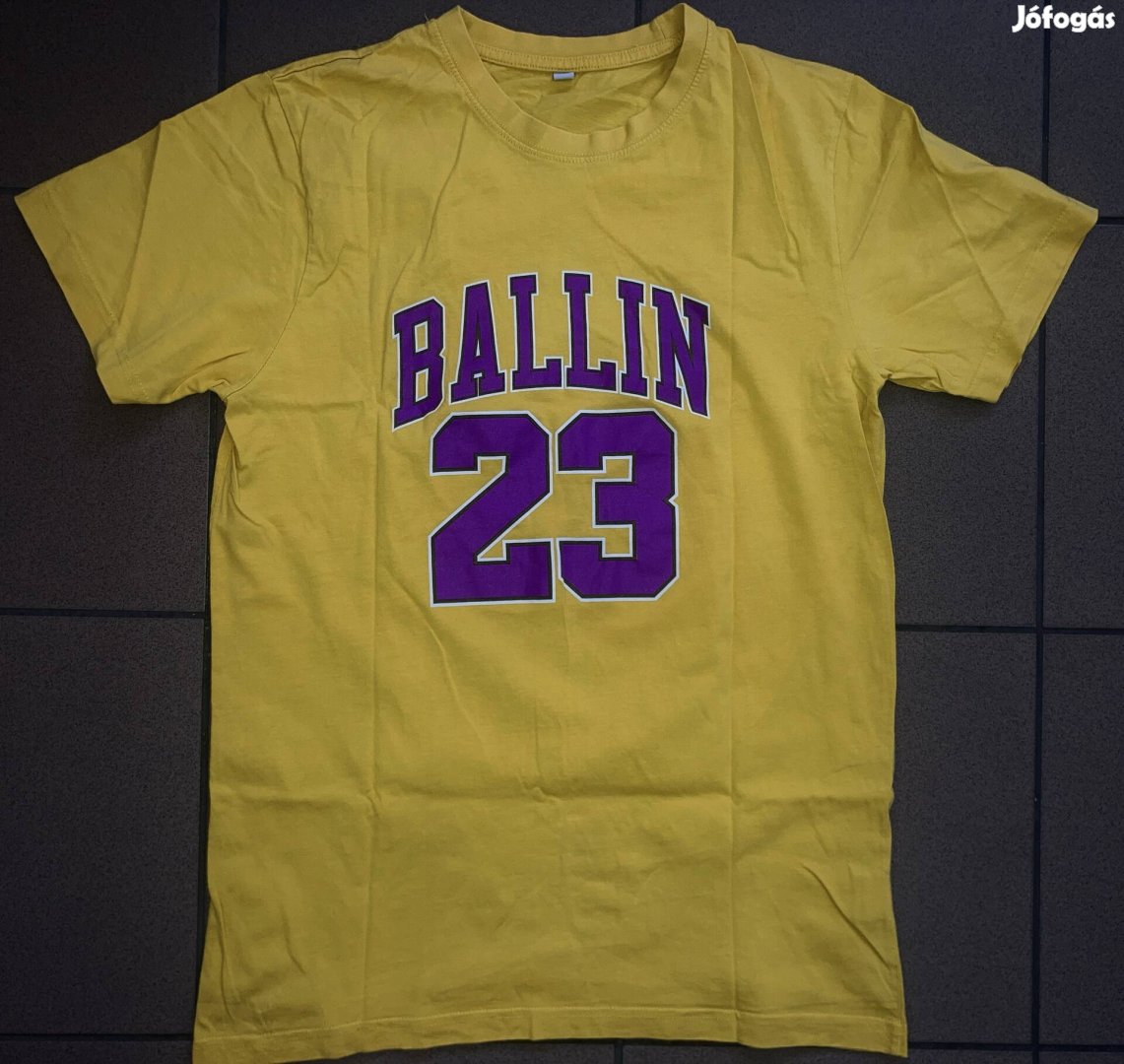 Ballin 23 Mister Tee (Lakers színű) M-L hip-hop pamut póló 