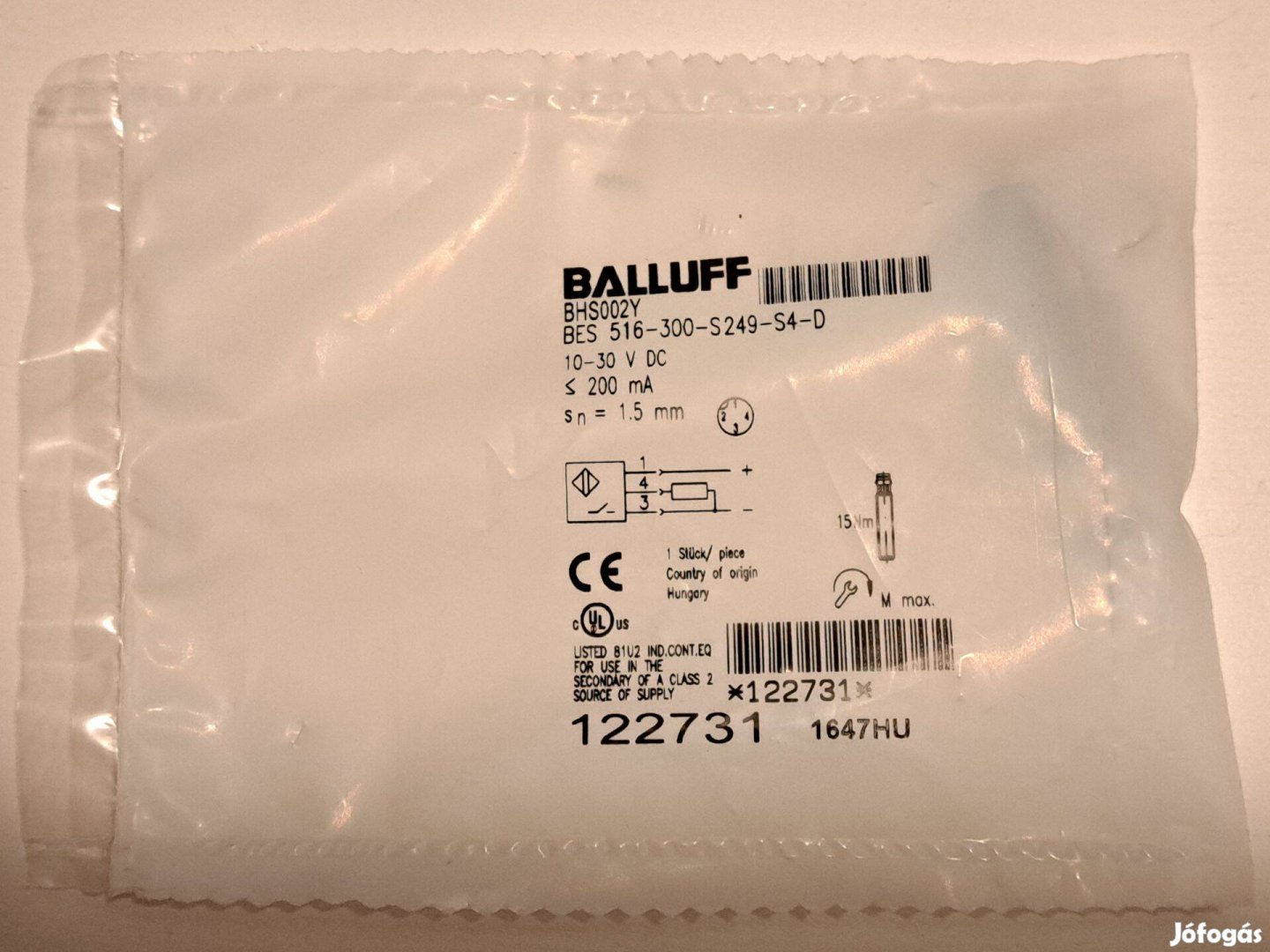 Balluff Bhs002Y Nyomásálló induktív érzékelők