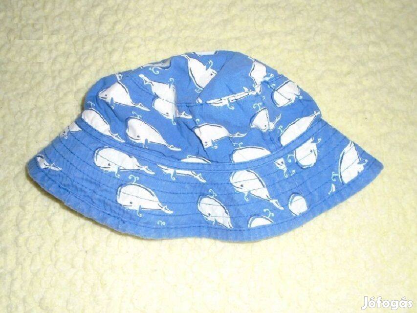 Bálna mintás kék nyári kalap napkalap 6-12 hó - 46 cm