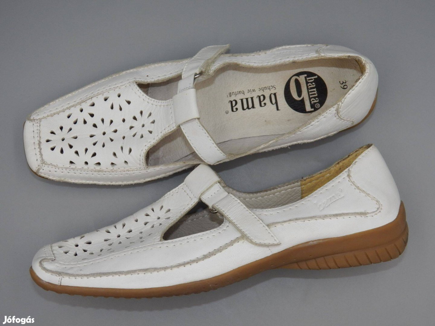 Bama 39 -es kívül-belül bőr pántos nyári cipő