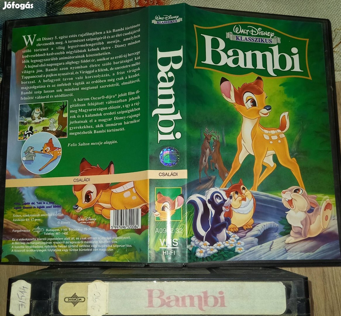 Bambi - rajzfilm vhs - nagytokos