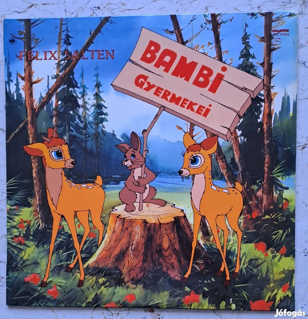 Bambi gyermekei című bakelit meselemez újszerű állapotban 