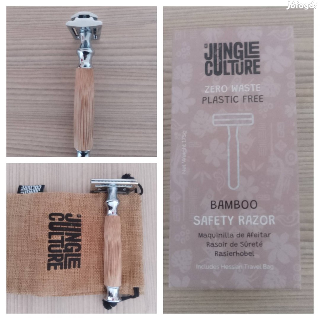 Bambusz nyelű biztonsági borotva 