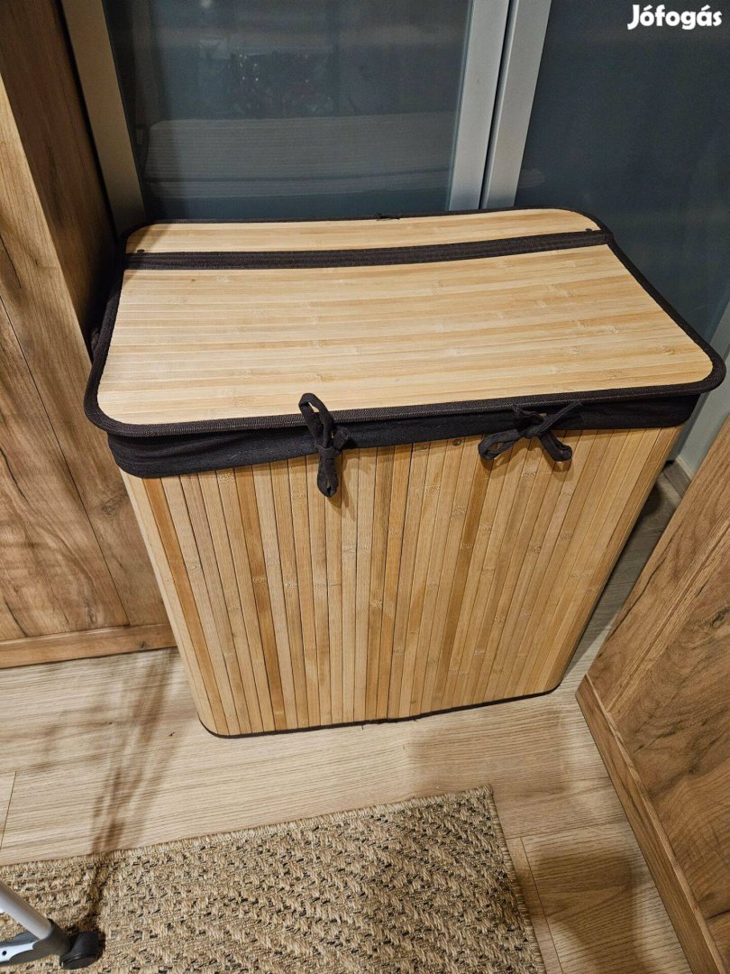 Bambusz új 3 fakkos szennyestartó