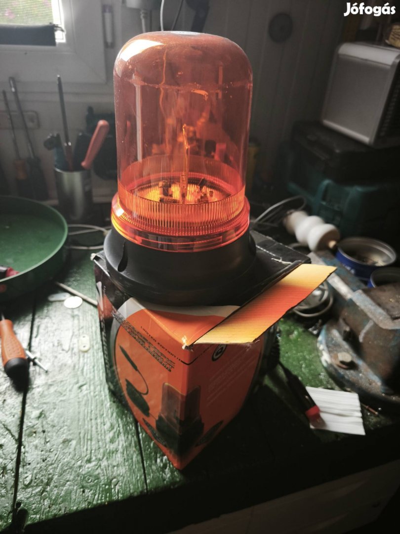 Barancssárga villogó lámpa 12v mágneses eladó 