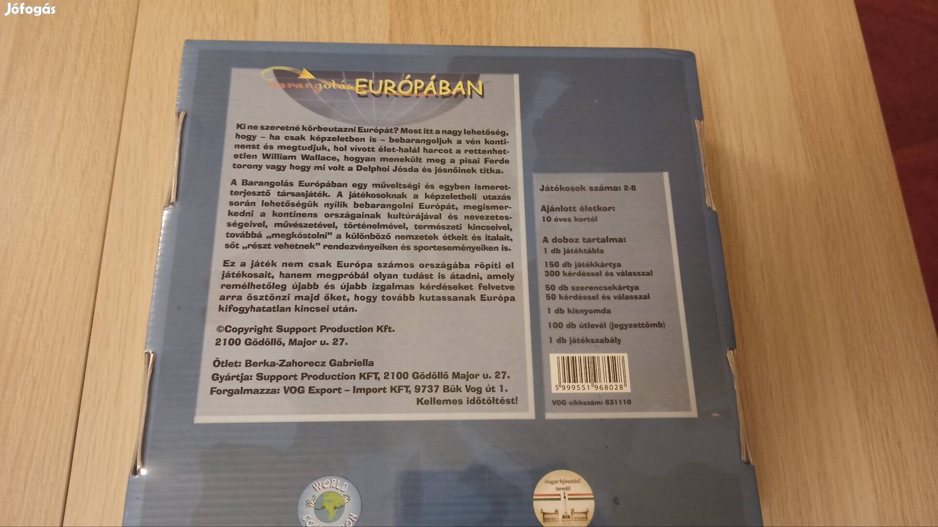 Barangolás Európában társasjáték