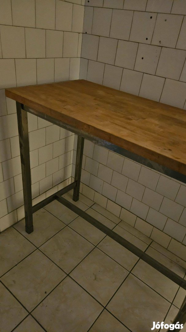 Bárasztal / Ikea fa munkapult fém vázzal szállítással eladó