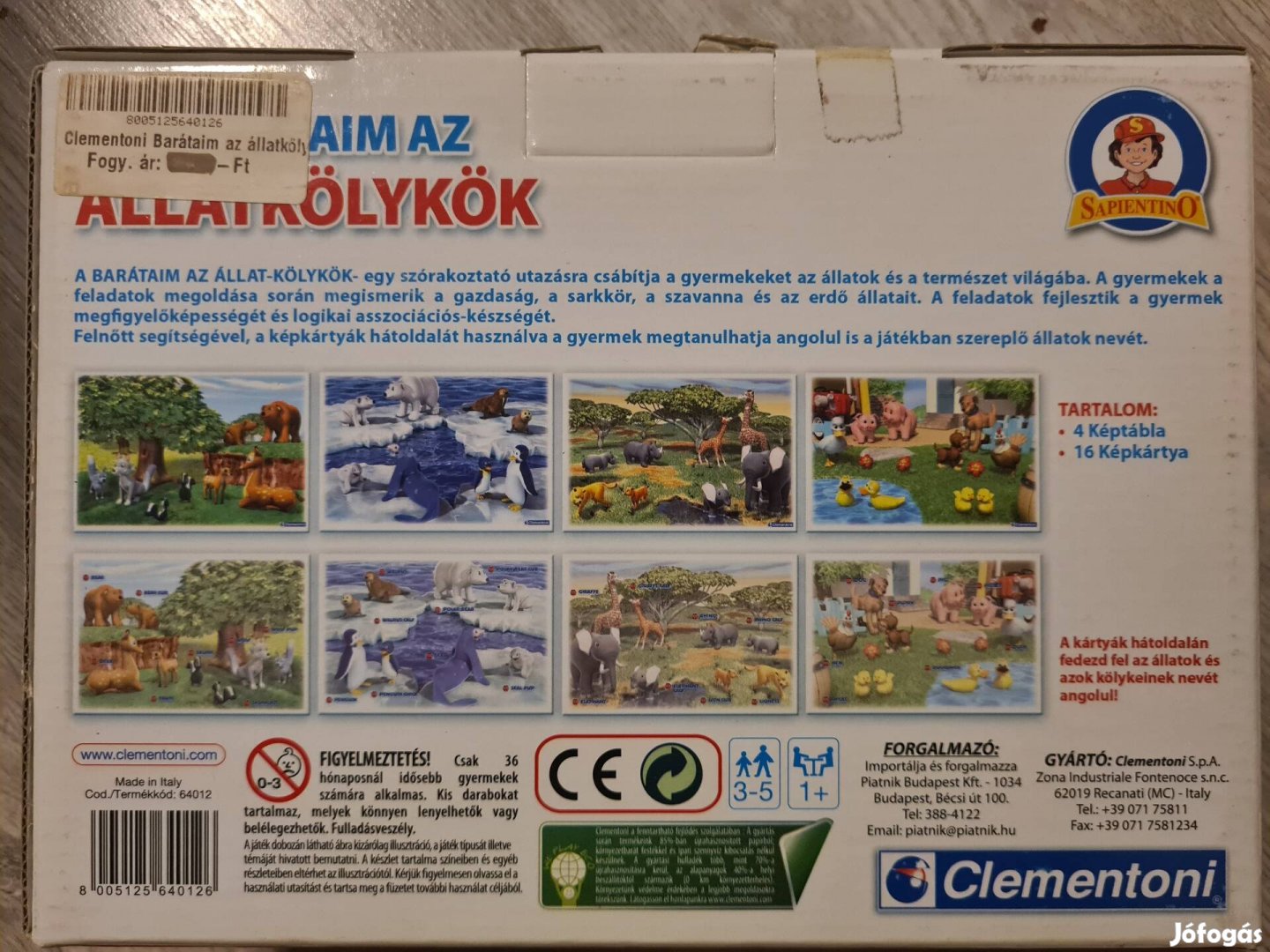 Barátaim az állatkölykök 3-5 éveseknek logikai 