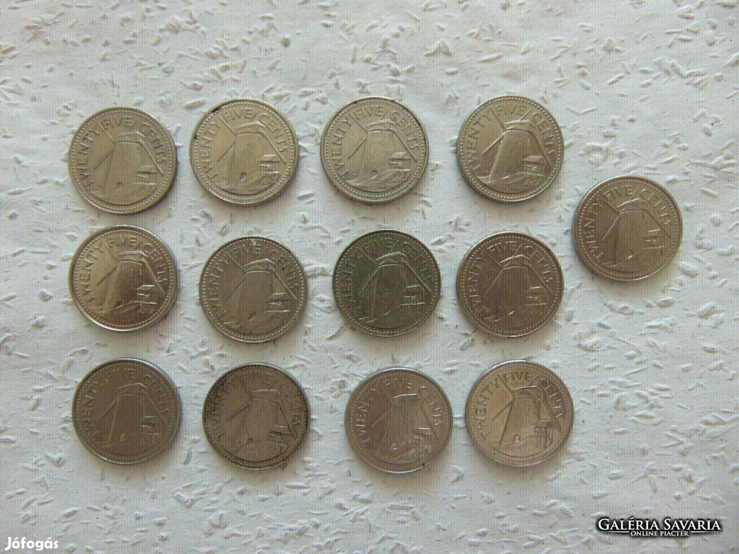 Barbados 25 cent fémpénz 13 darab LOT ! Mind más évszám