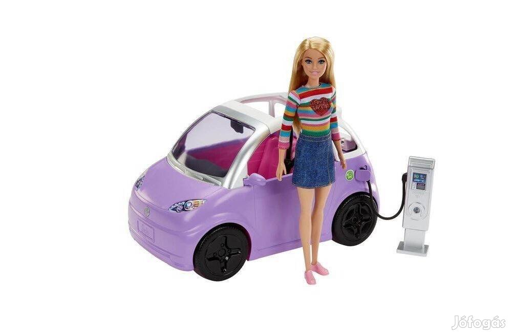 Barbie - Elektromos autó töltővel, felhajtható tetővel