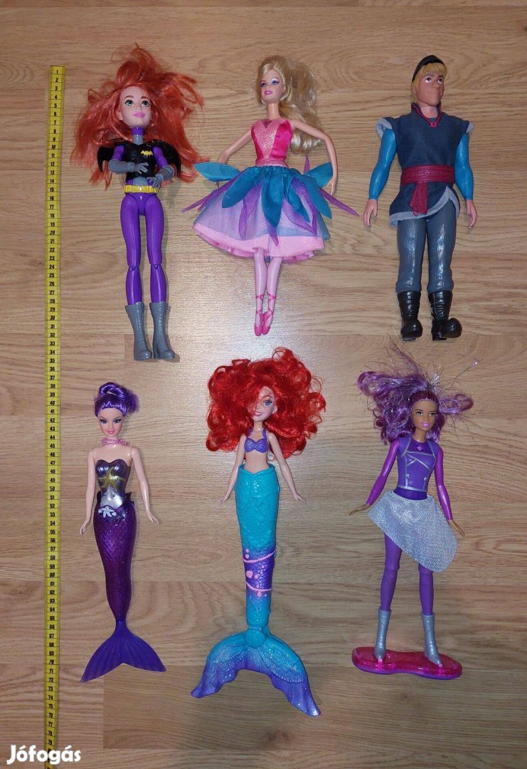 Barbie babák, sellő barbie, Batgirl, balerina, Kristoff baba