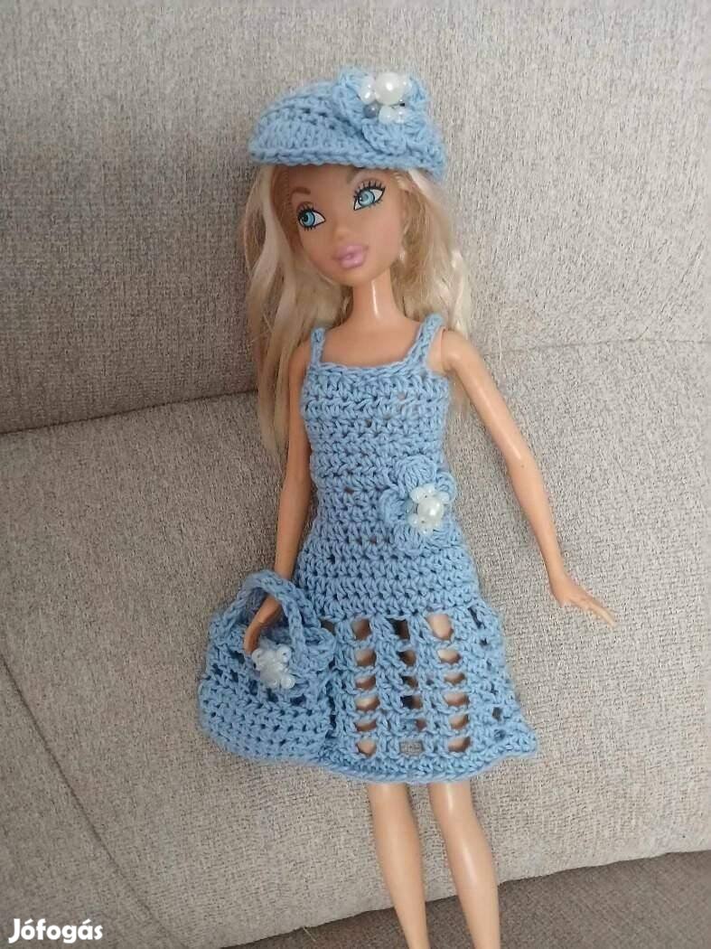 Barbie babára horgolt egyedi ruha. Új. kék színben