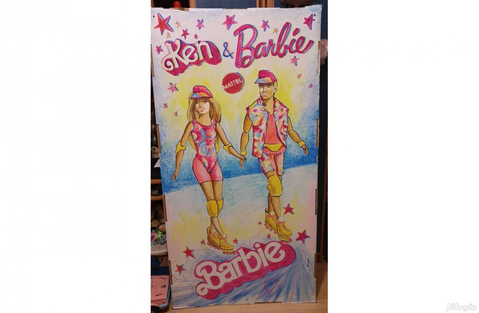 Barbie és Ken festmény, festmények, dekoráció - 2 db