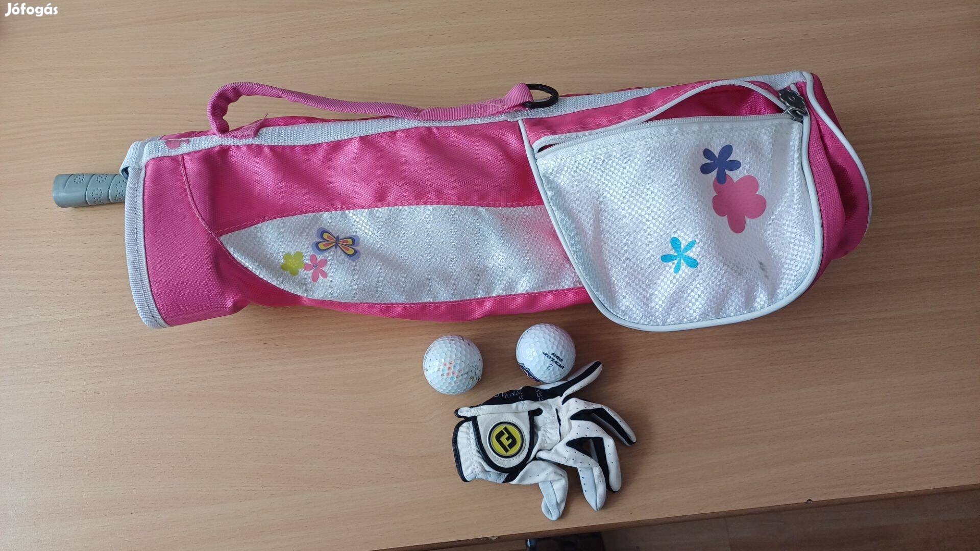 Barbie golfütő, hordtáska és kesztyű