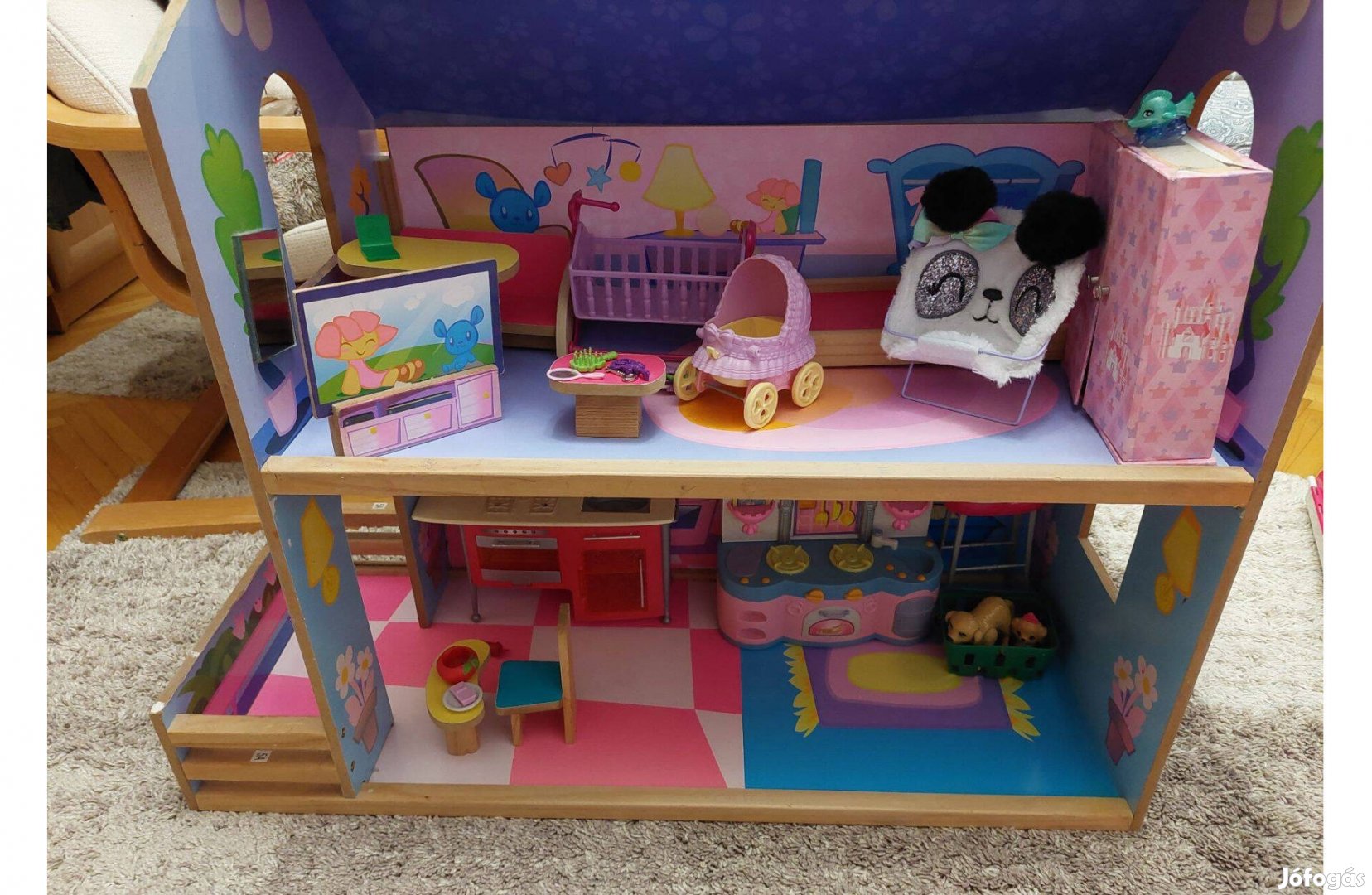 Barbie ház játék fából bútorokkal
