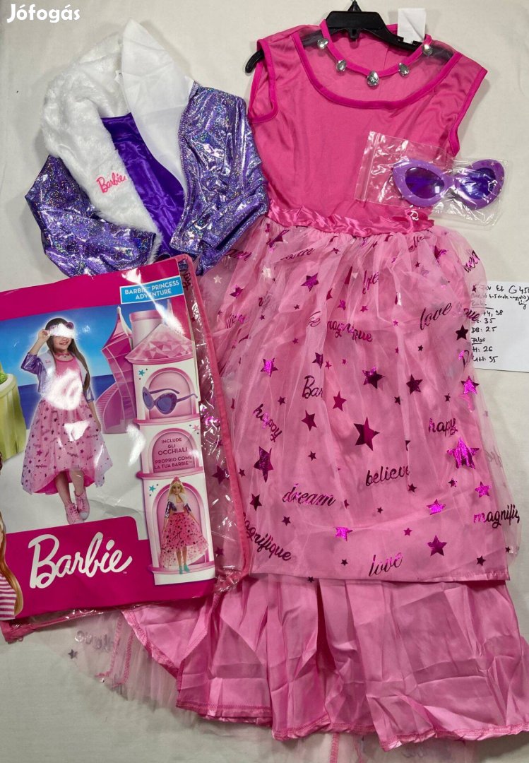 Barbie jelmez, Barbie ruha, új 5-7 év G450