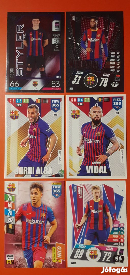 Barcelona focis kártyák és matricák