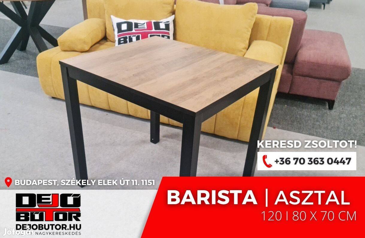 Barista barna étkeztőasztal állítható fekete fém lábakkal