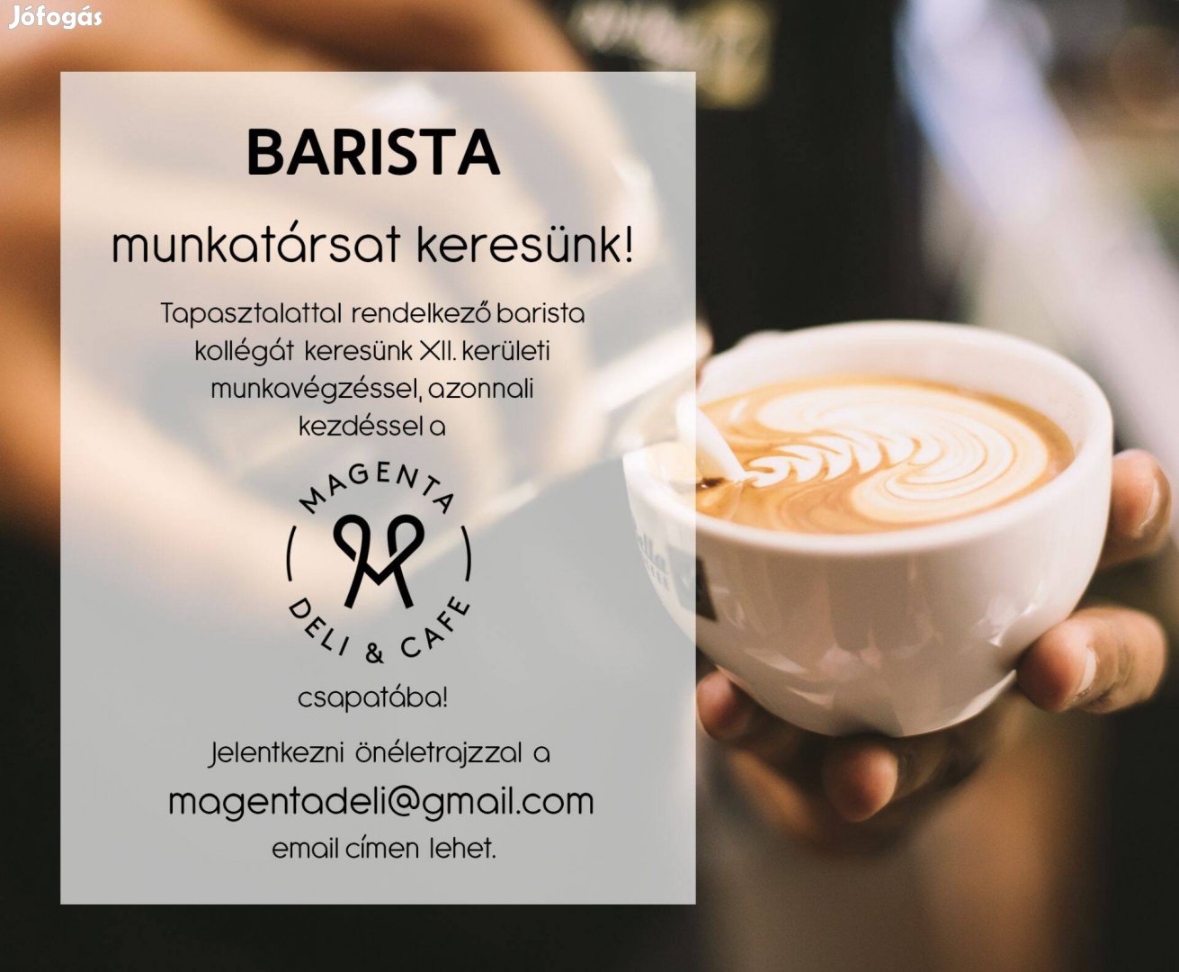 Barista munkatársat keresünk!