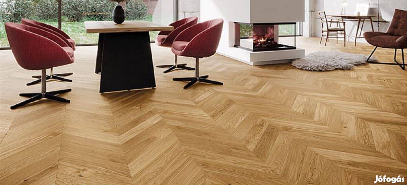 Barlinek Light Oak Chevron világos tölgy eredeti fa