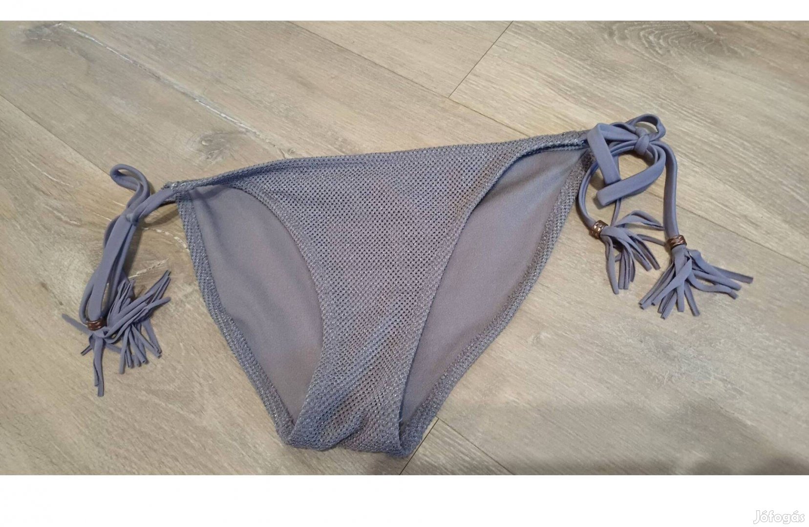 Barna, csillogós női kötős bikinialsó (M)