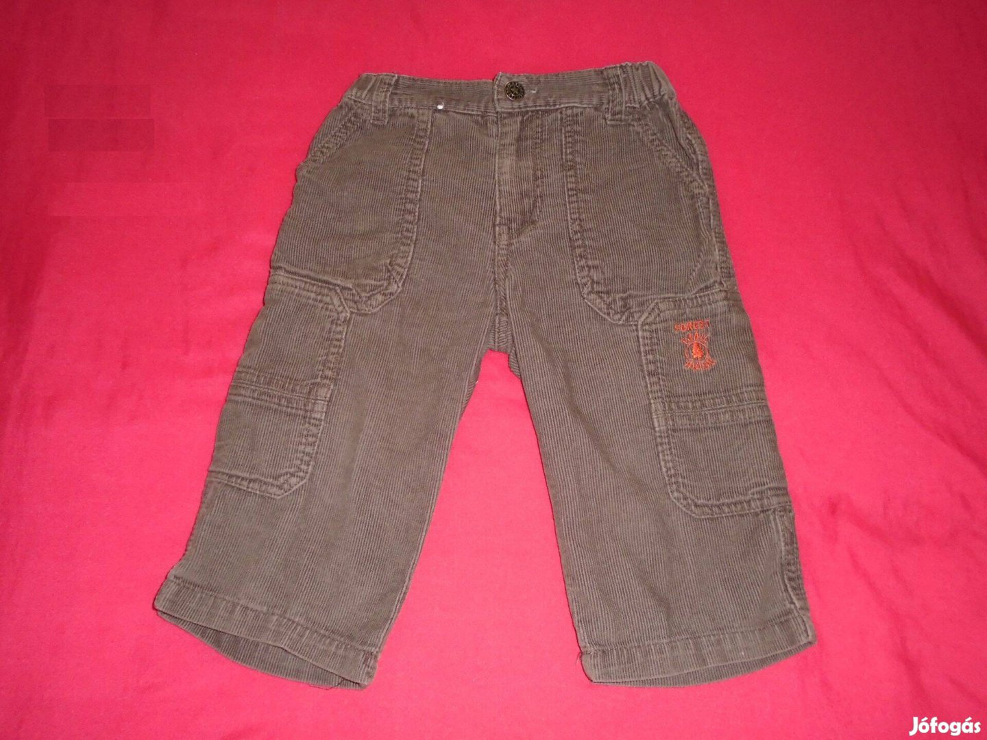 Barna állítható derekú nadrág 9-12 hó méret 80