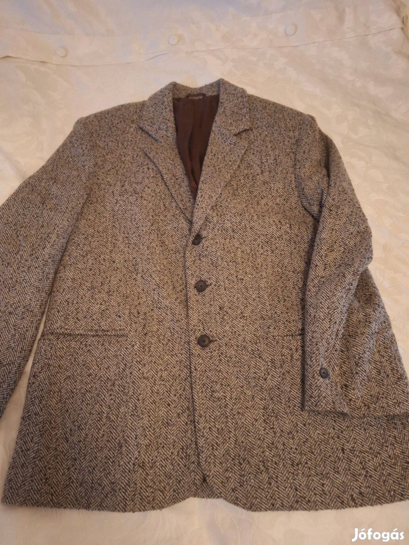 Barna halszálkás szövet zakó L