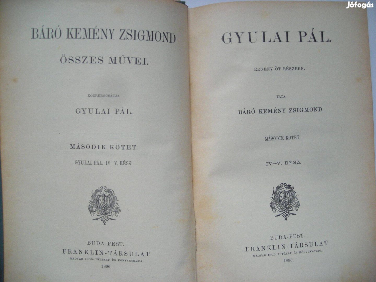Báró Kemény Zsigmond: Gyulai Pál I-II
