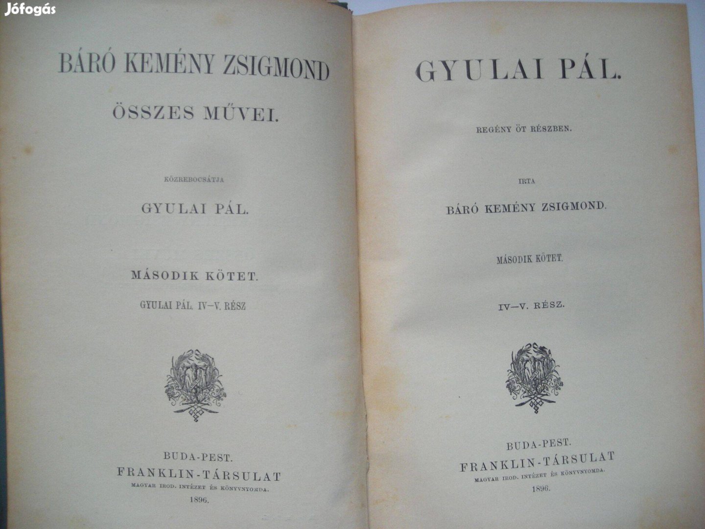 Báró Kemény Zsigmond: Gyulai Pál I-II. kötet