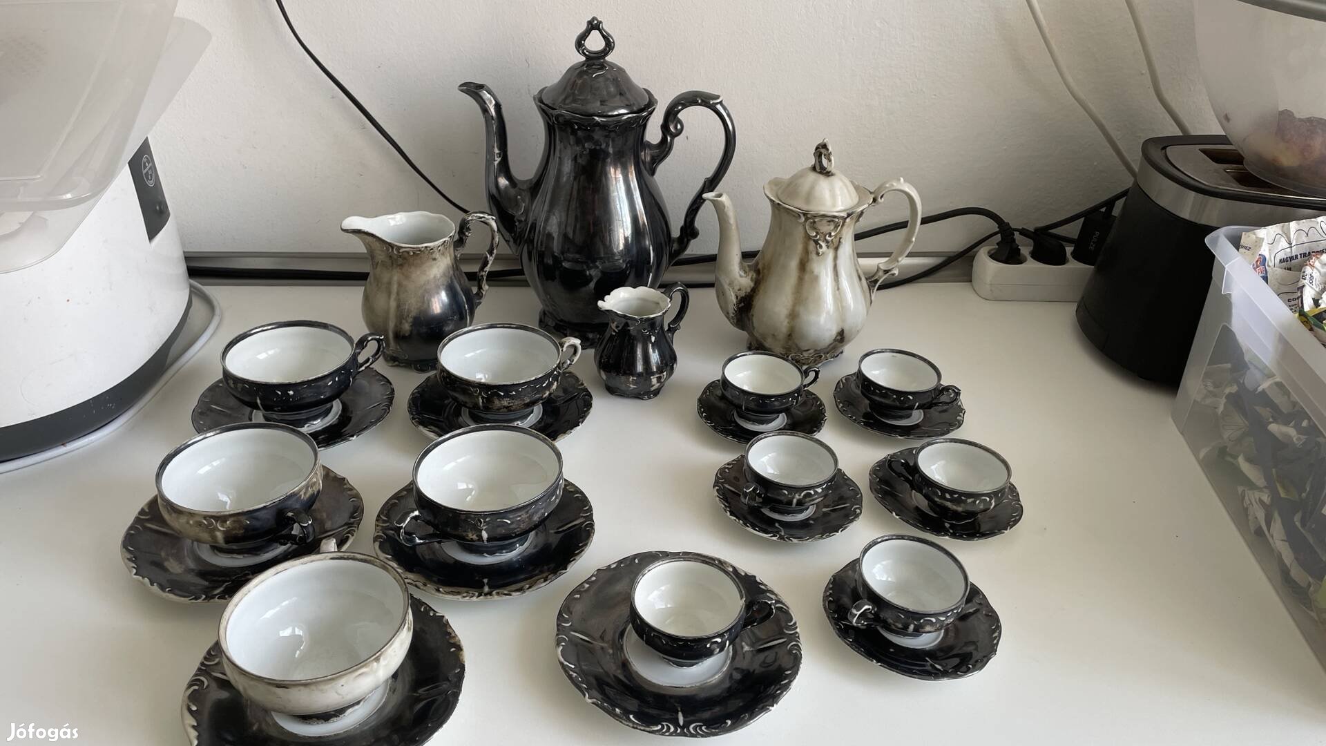 Barock Feinsilber porcelán teás kávés szett