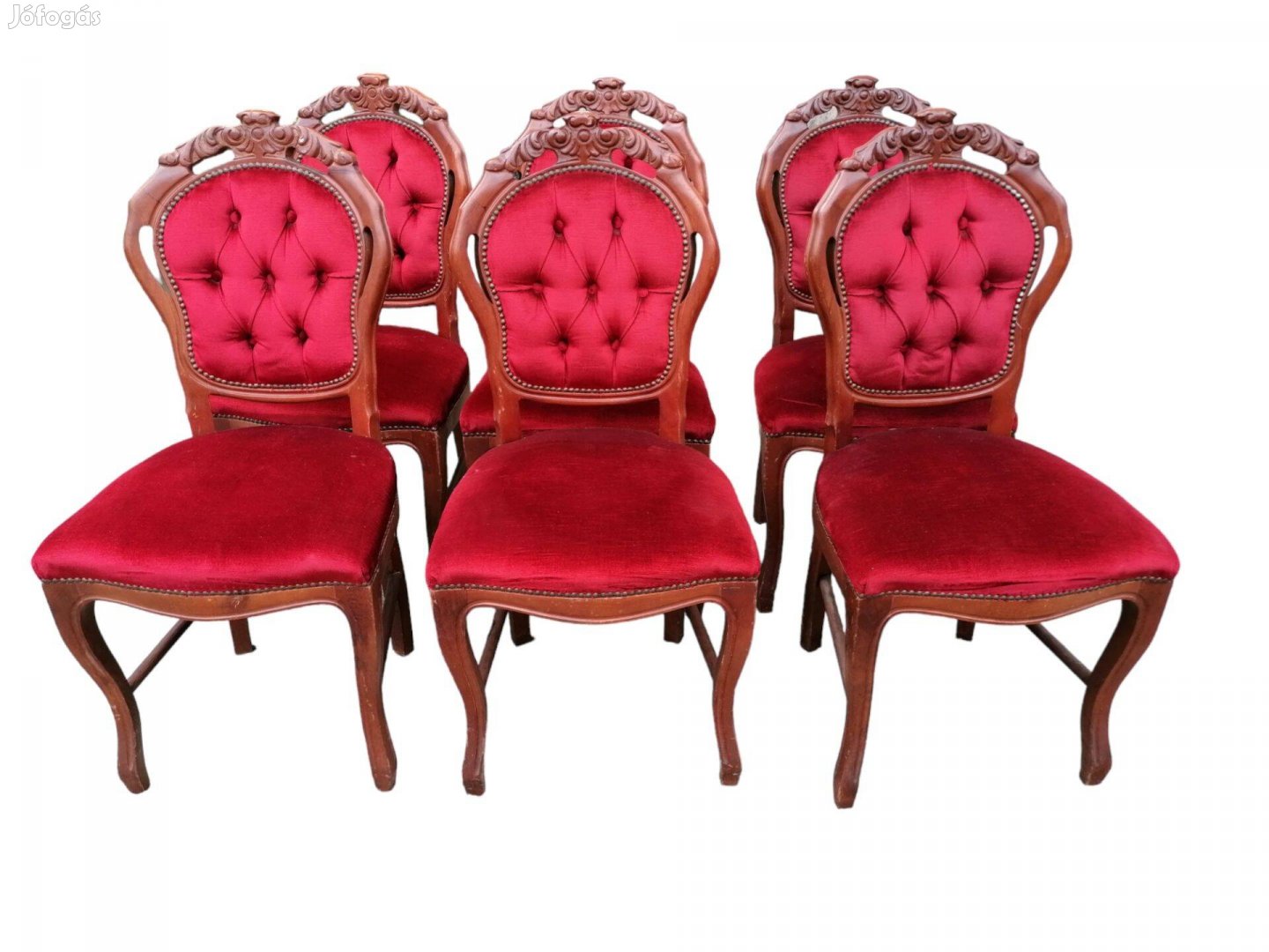 Barokk tűzött háttámlás székek(6 db)