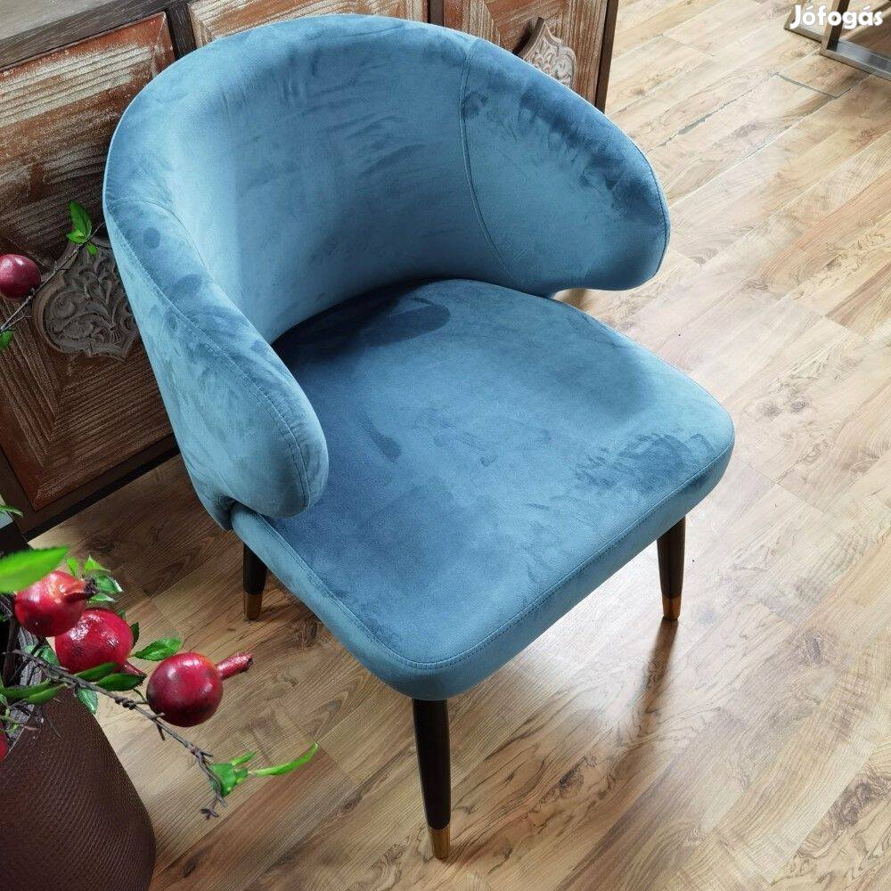 Bársony kék fotel
