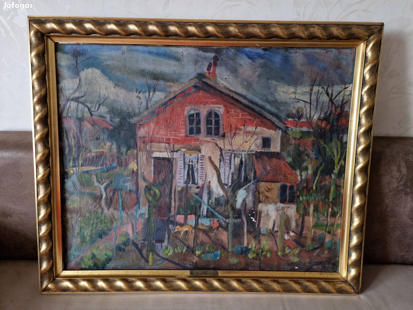 Barta László - Francia falusi ház 1927 festmény kép