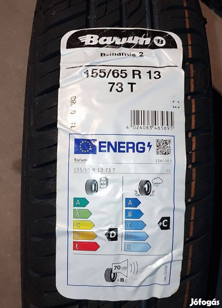Barum 155/65 R13 73T új nyári gumi, 2db