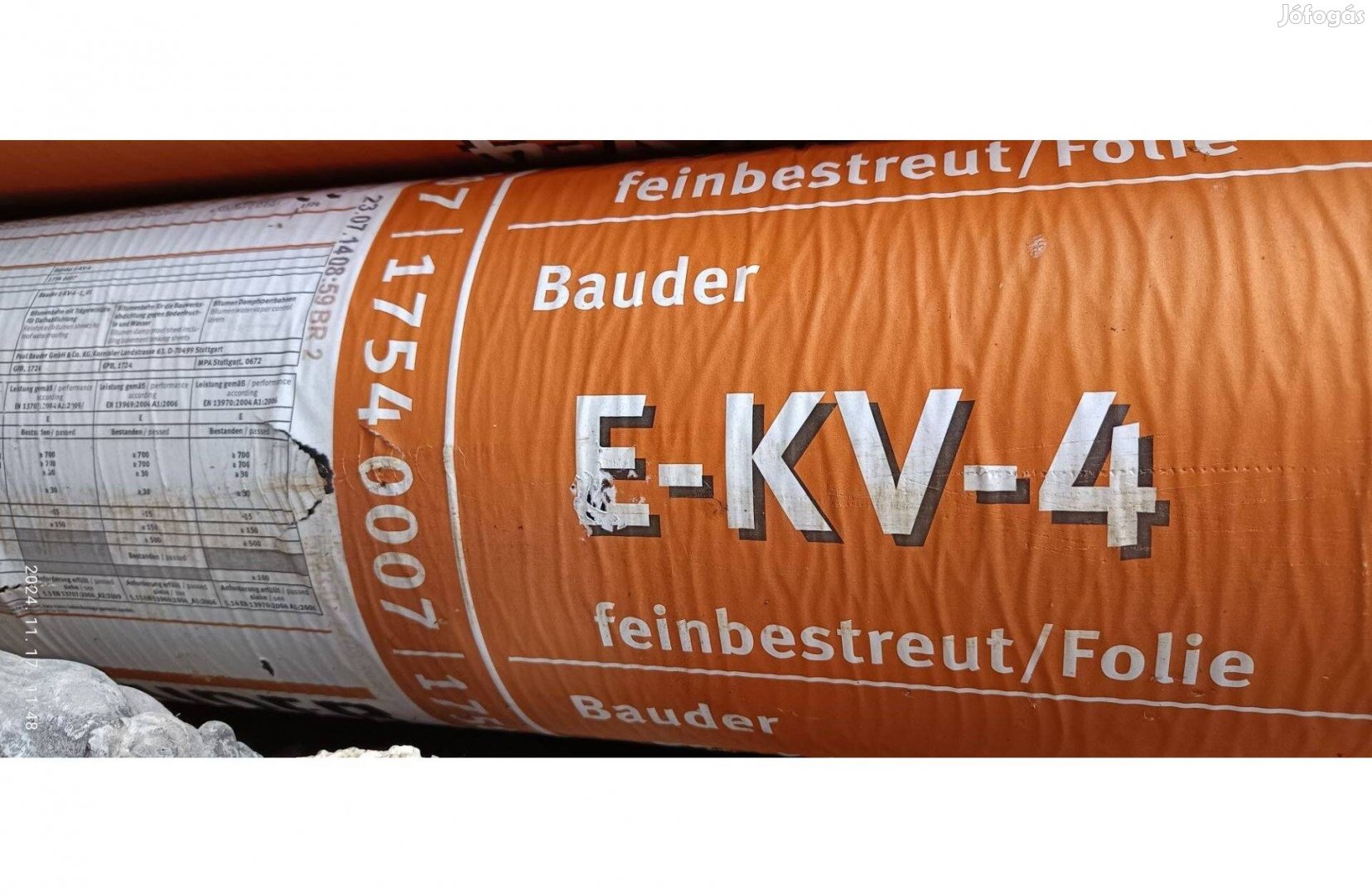 Bauder E-KV 4 modifikált bitumenes lemez