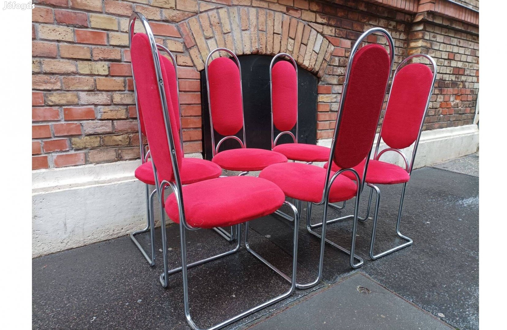 Bauhaus stílusú , krómozott csővázas szék garnitúra