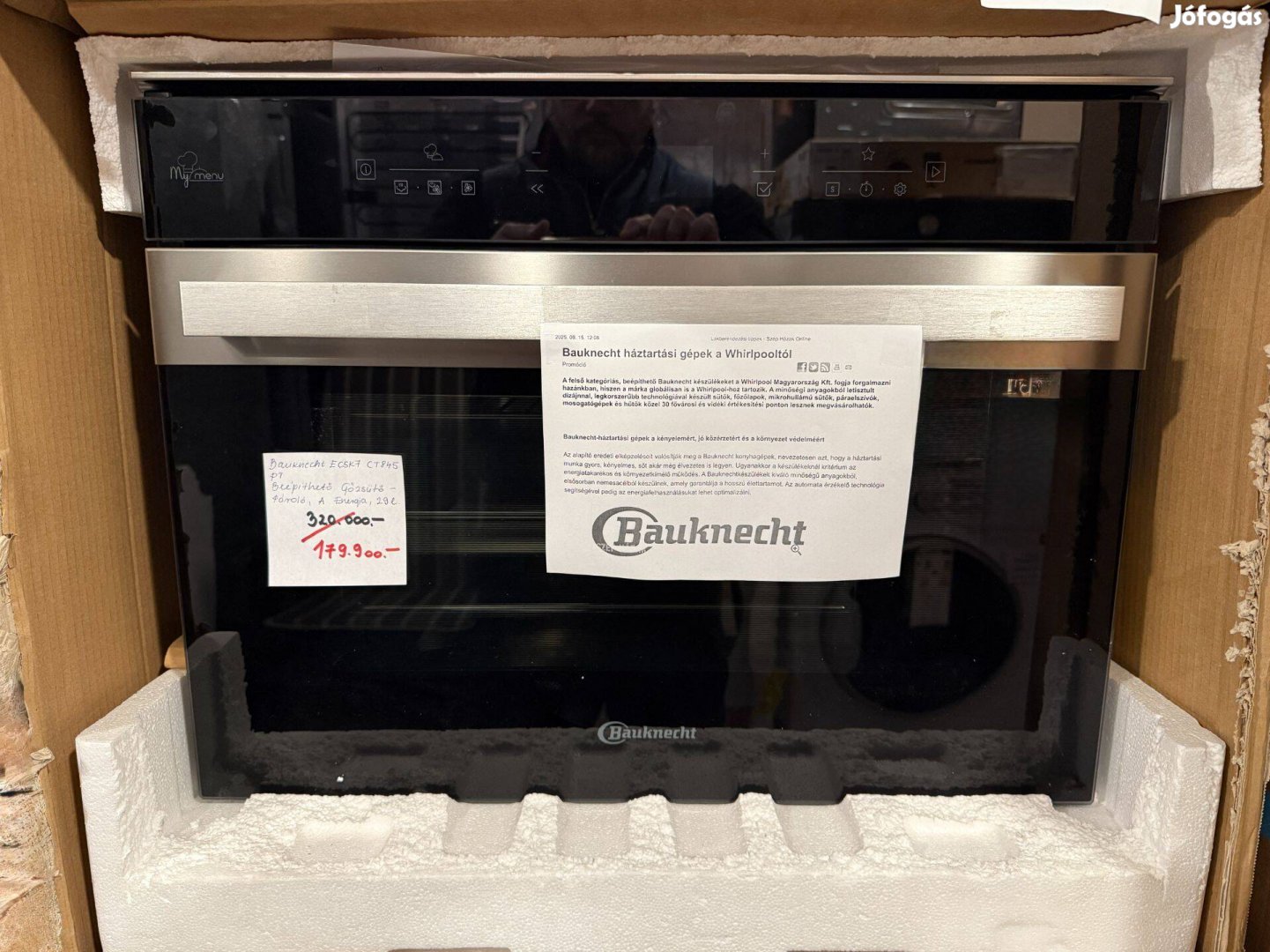 Bauknecht Ecsk7 CT845 PT beép.gőzsütőpároló,A energia,320e.h