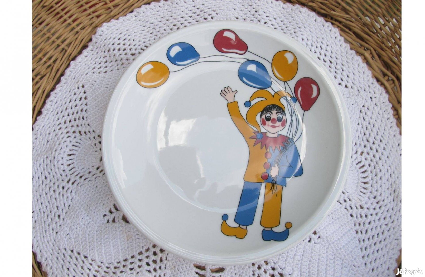 Bavaria bohóc mintás porcelán gyerek tányér