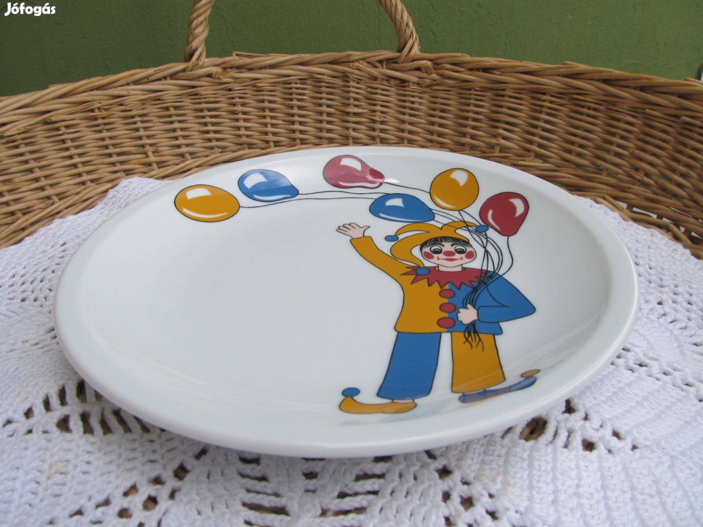 Bavaria bohóc mintás porcelán gyerek tányér