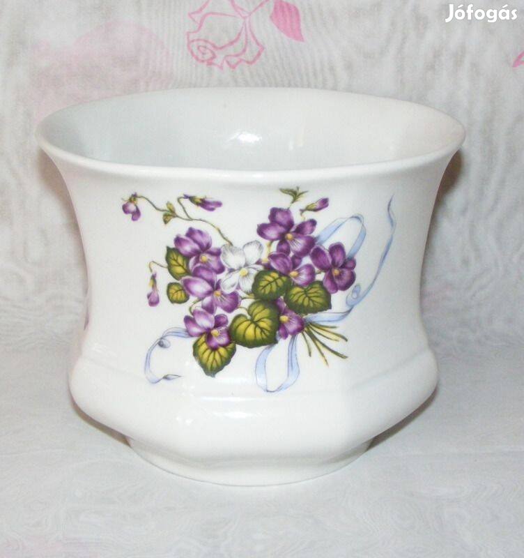 Bavaria ibolyás porcelán kaspó, virágtartó