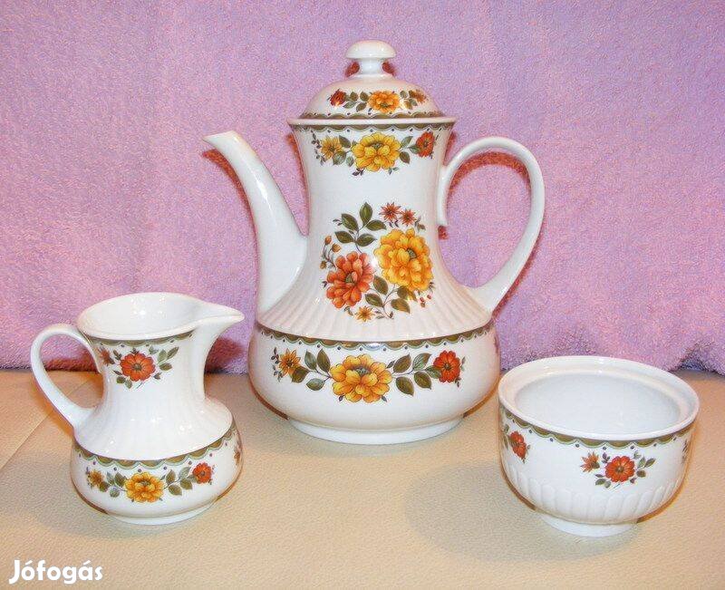 Bavaria porcelán kancsó, tejkiöntő és cukortartó