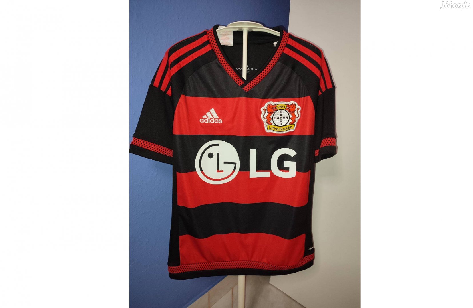 Bayer Leverkusen eredeti adidas piros fekete 2015 gyerek mez