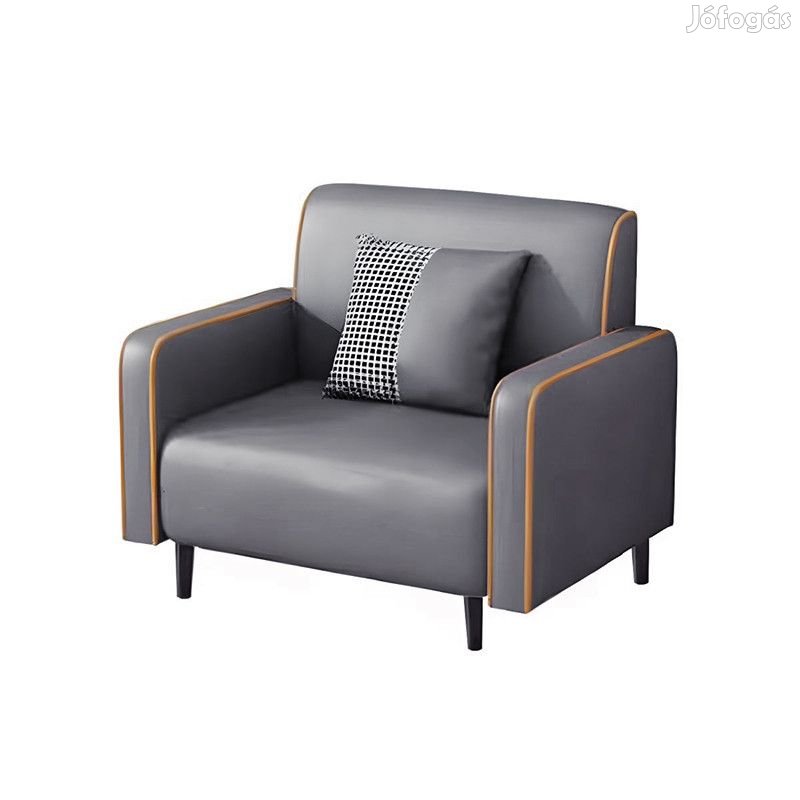 BeComfort kényelmes skandináv stílusú textilbőr szürke fotel 75x62x75