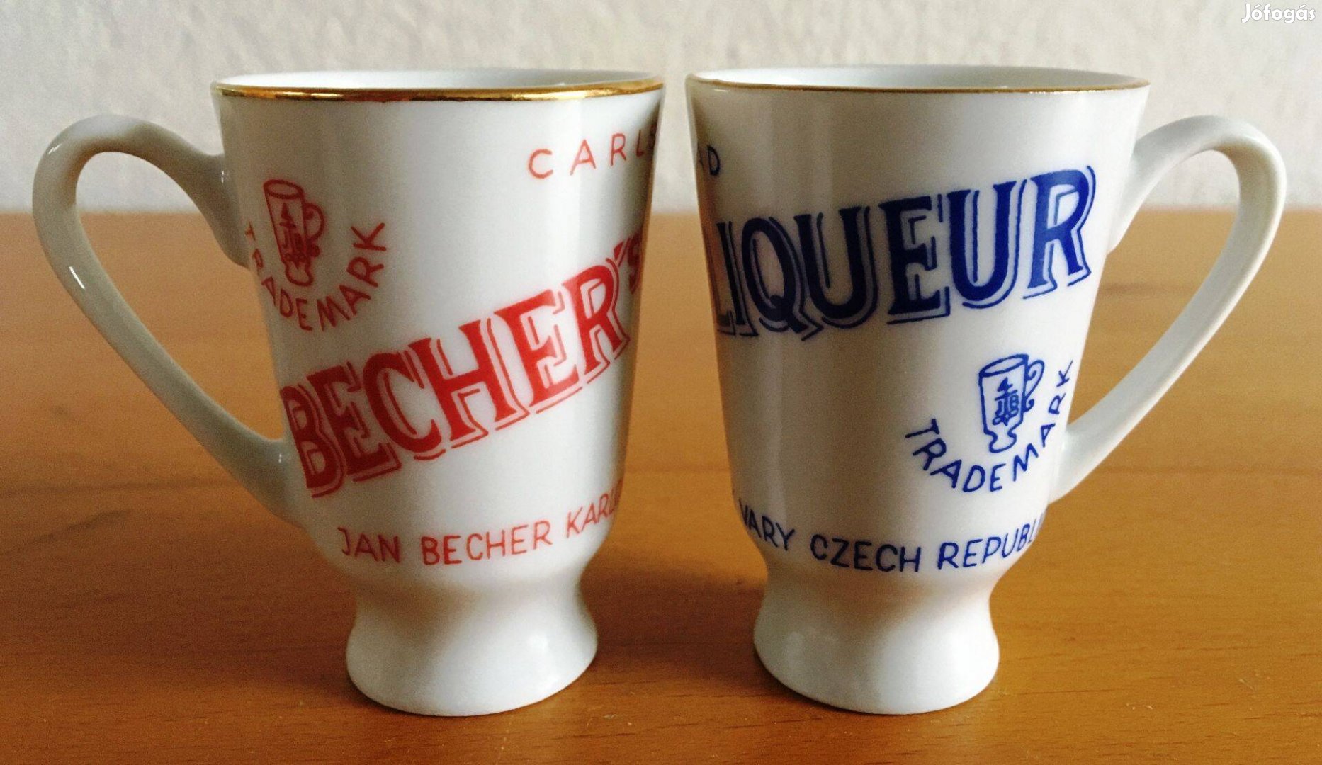 Becherovka likőrös porcelán pohár 2 db egyben