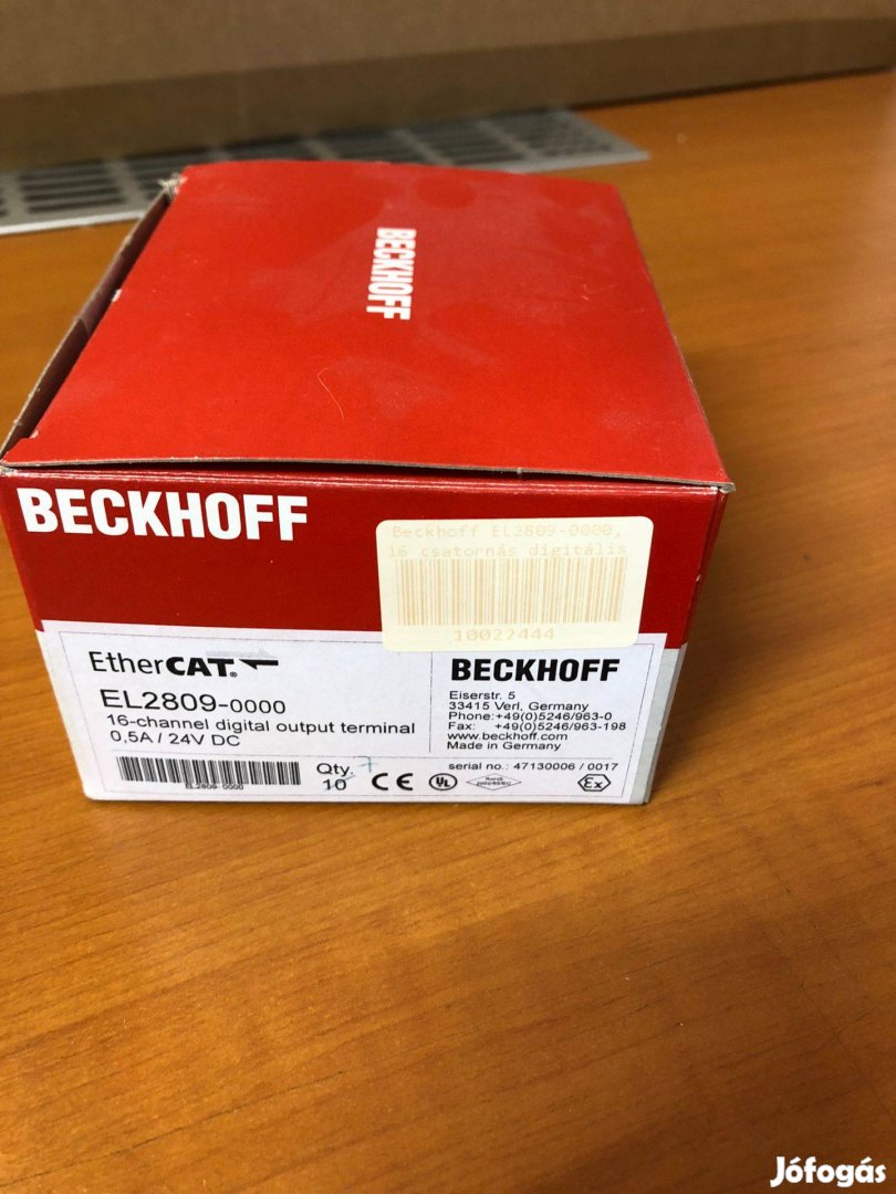 Beckhoff EL2809-0000, 16 csatornás digitális I/O modul 24 V DC, 0,5 A,
