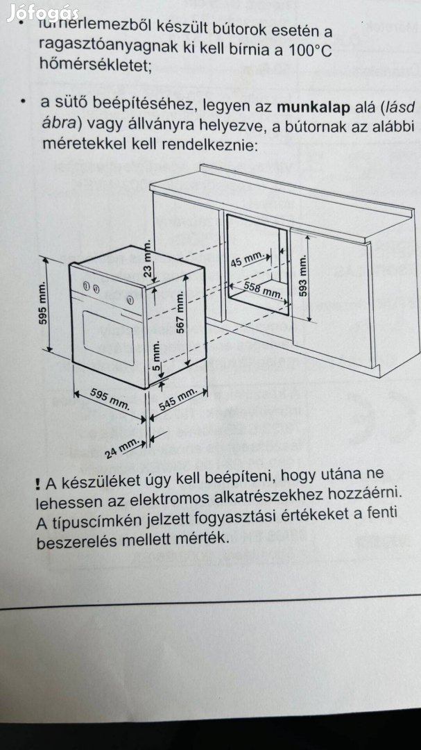 Beépíthető sütő